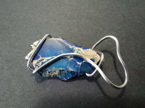 blue imperial jasper stone pendant