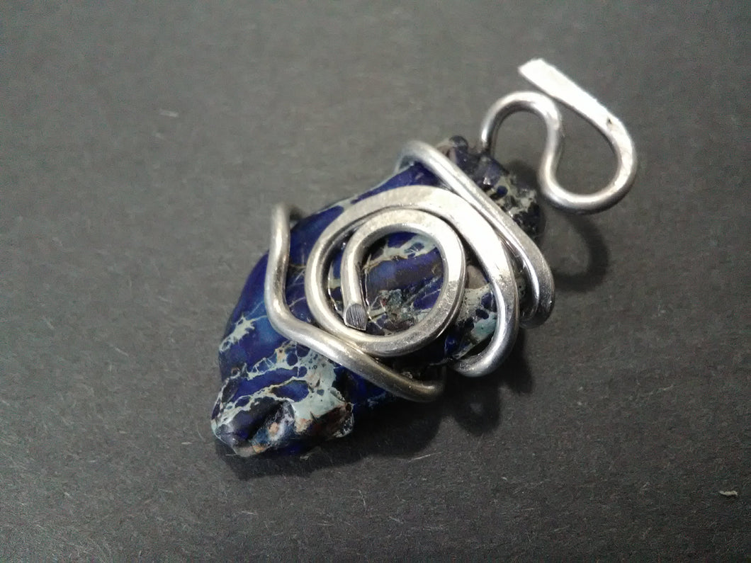 dark blue imperial jasper stone pendant