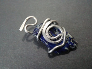 dark blue imperial jasper stone pendant
