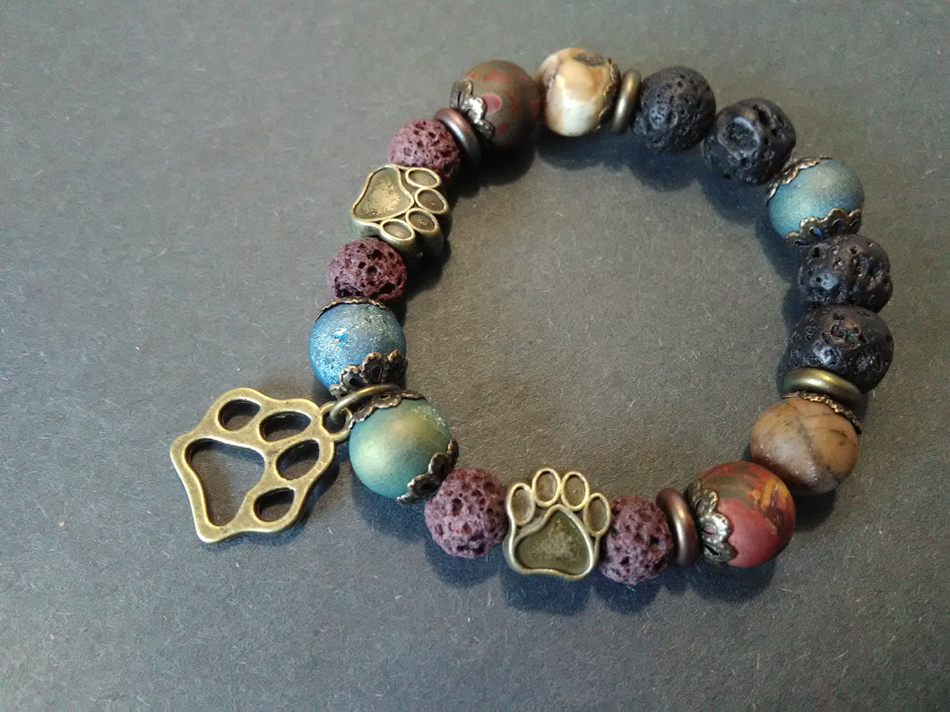 zen paws collection lava bracelet with picasso jasper