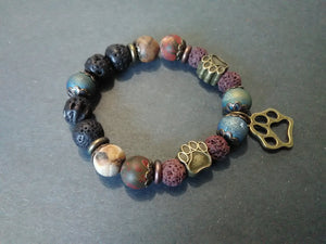 zen paws collection lava bracelet with picasso jasper