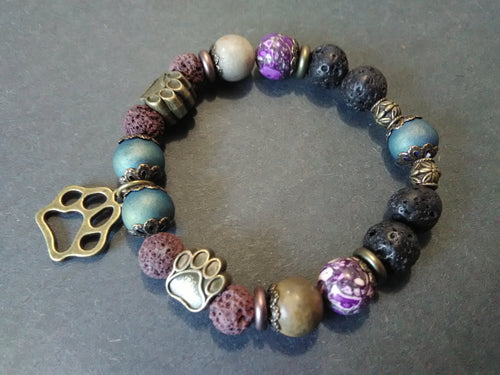 zen paws collection lava bracelet with druzy and howlite