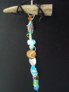 tribal deer horn pendant collection/ glass stones