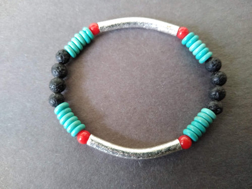 turquoise and lava southwest bracelet