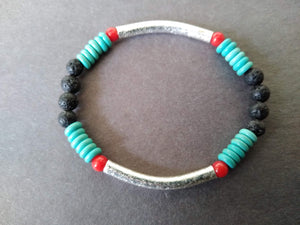 turquoise and lava southwest bracelet