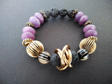 lava bracelet + purple  jade
