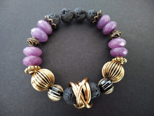 lava bracelet + purple  jade