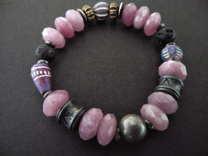 purple jade  lava bracelet