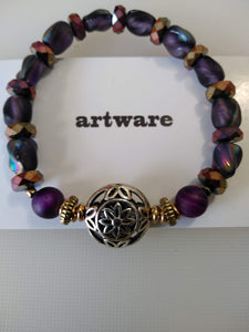 lava/druzy glass bracelet