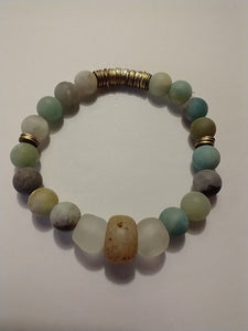glass /ethiopian moonstone / amazonite