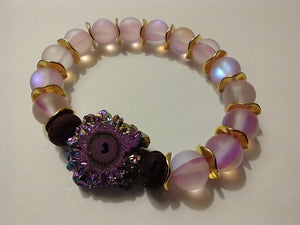 druzy agate / aurora borealis glass