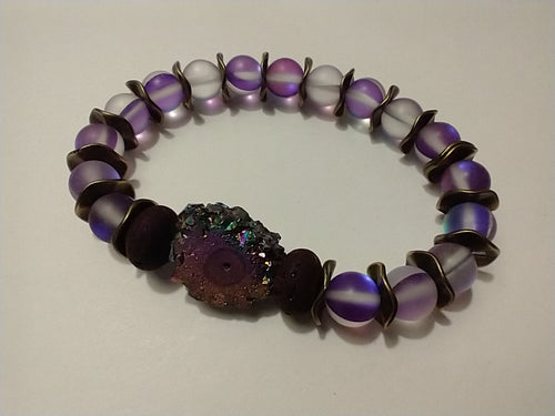 aurora borealis glass / druzy agate