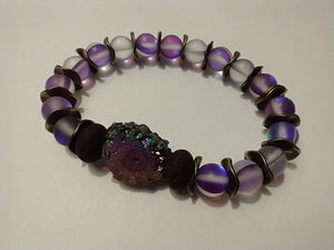 aurora borealis glass / druzy agate