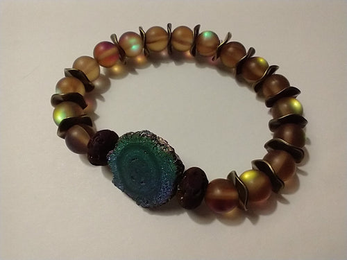agate druzy / aurora borealis glass