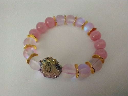 cats eye / aurora borealis glass /agate druzy