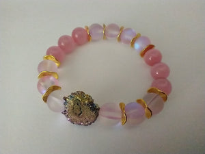 cats eye / aurora borealis glass /agate druzy