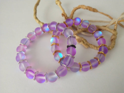 aurora borealis glass/ silver or gold tone