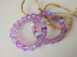 aurora borealis glass/ silver or gold tone