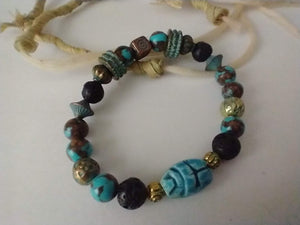 egyptian scarab  /jasper /patina