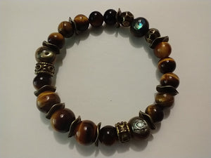 tigers eye / albalone rosewood beads