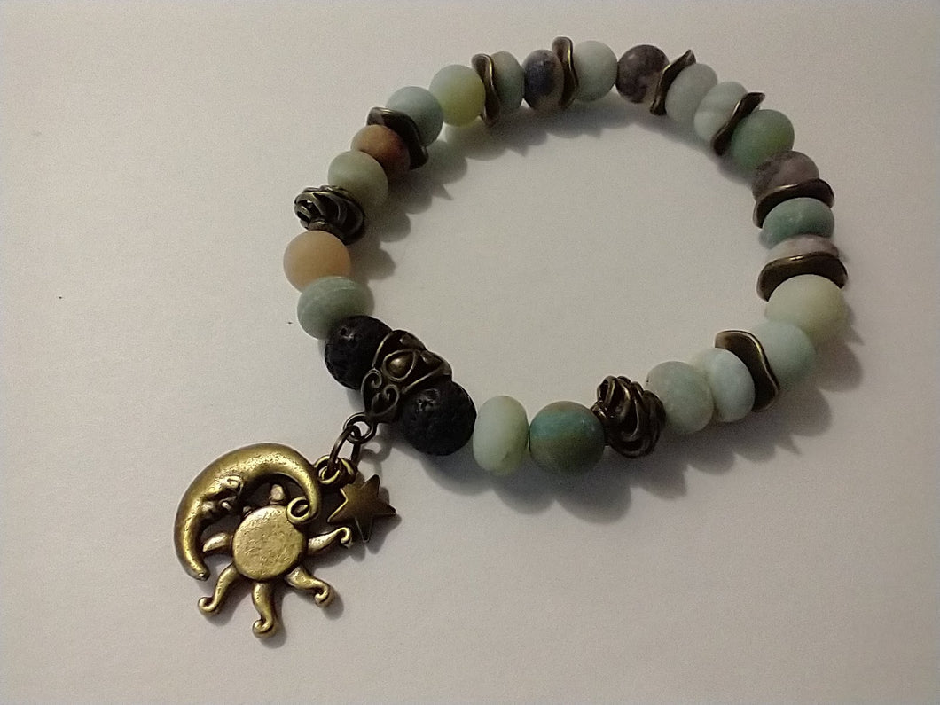 amazonite /glass/brass /lava